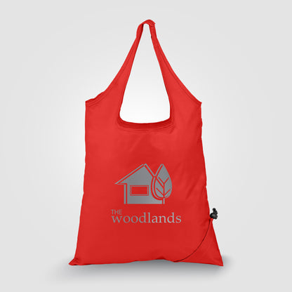 Red (Product) Capri - Foldaway Shopping Tote Bag - 210D Polyester - Metallic imprint