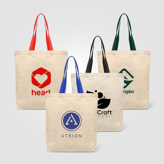 Tonga - 5 oz. Natural Cotton Tote w/ Color Straps  grouped