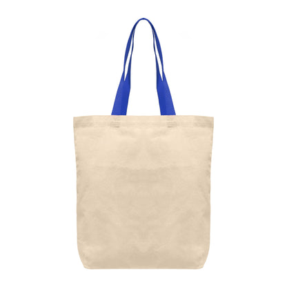 Royal Blue (Handle) Tonga - 5 oz. Natural Cotton Tote w/ Color Straps plain