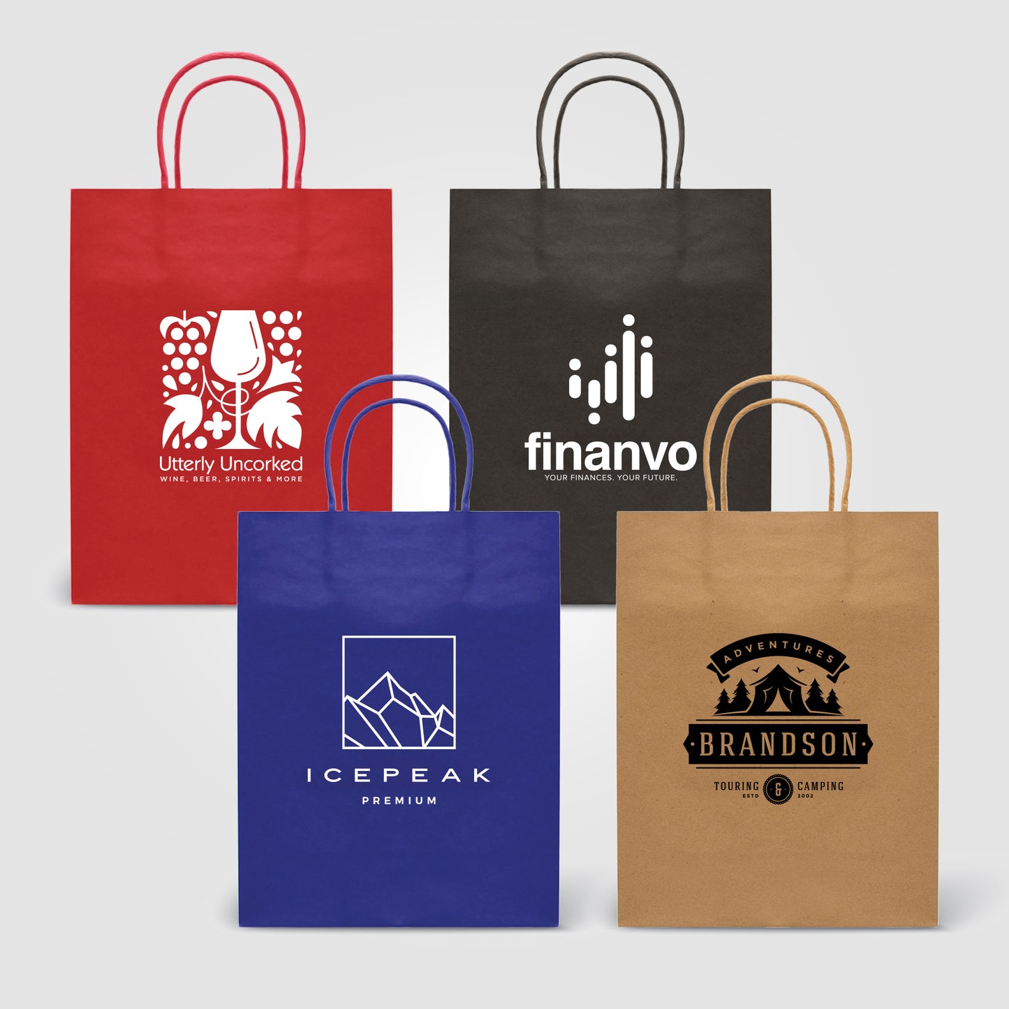 Kraft Paper Bag - 9.4''w x 12.12''h  grouped