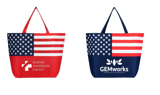 American Flag Non-Woven Tote Bag  grouped