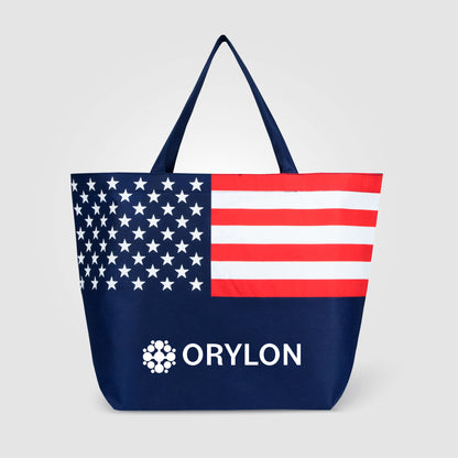 Dark Blue (Product) American Flag Non-Woven Tote Bag
