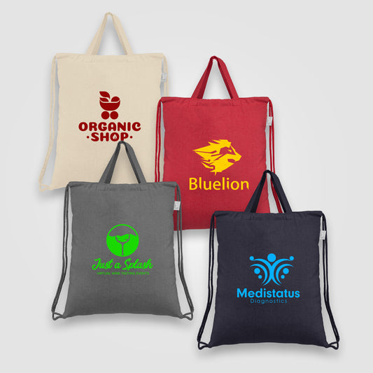 Palma - 5 oz. Recycled Cotton Drawstring Bag  grouped