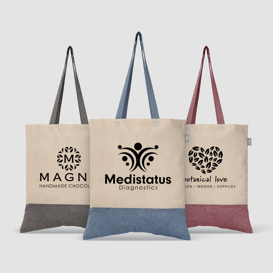 Quebec - 5 oz. Two-Tone Recycled Cotton Tote  grouped