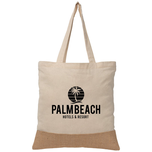 Rio™ Tote Bag - 5 oz. Recycled Cotton Blend with Jute  grouped