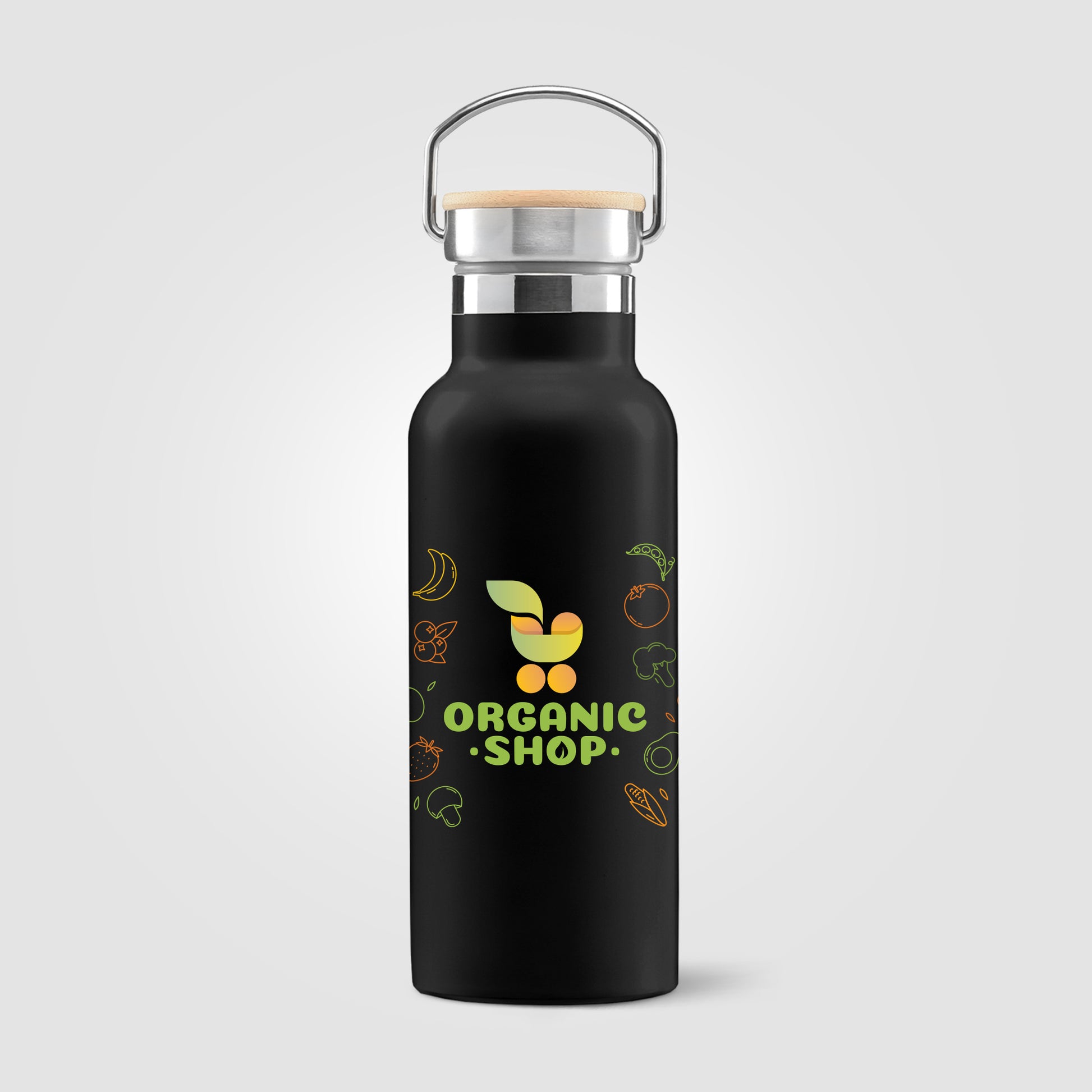 Silver (Lid) Oahu - 16 oz. Double-Wall Stainless Canteen Bottle
