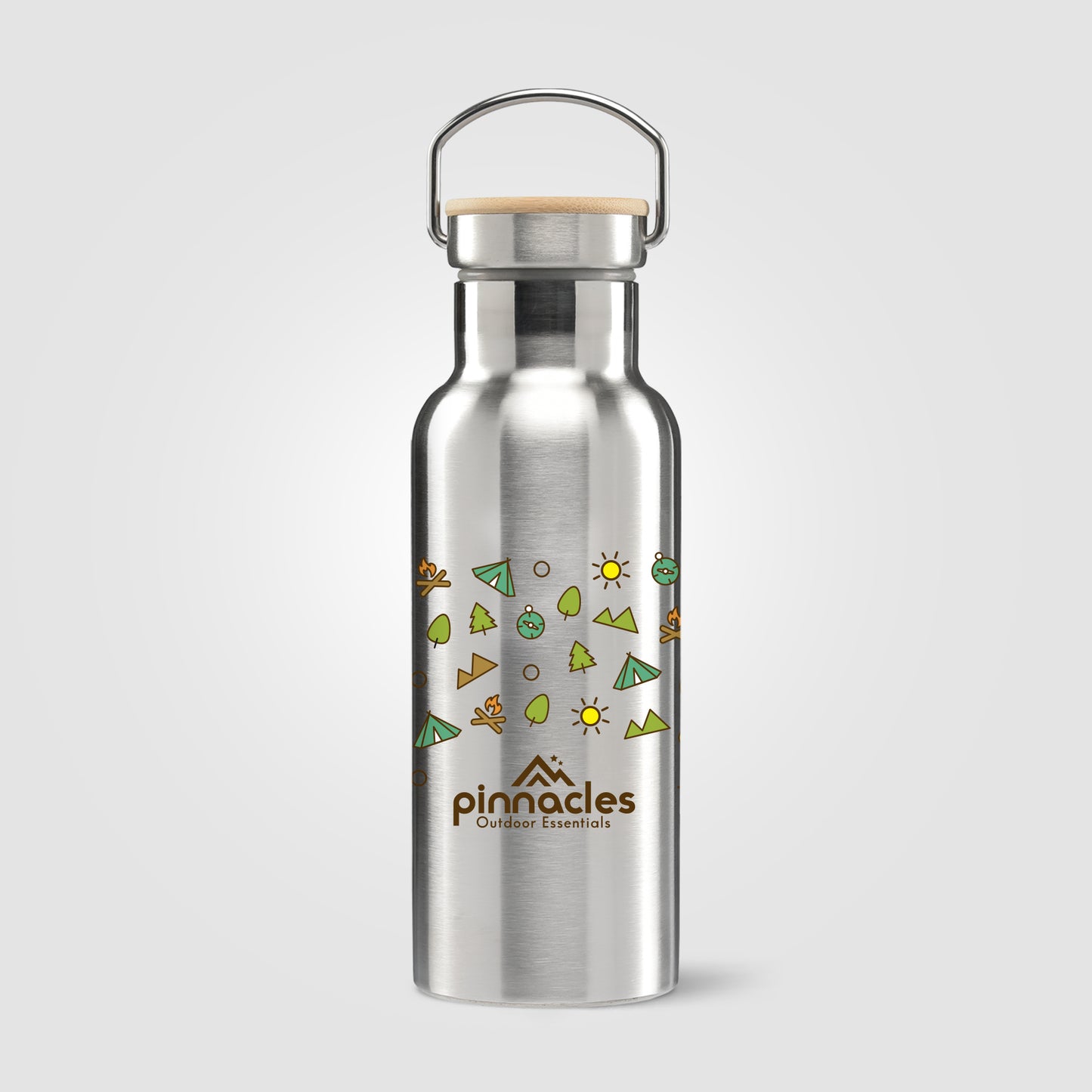 Silver (Lid) Oahu - 16 oz. Double-Wall Stainless Canteen Bottle