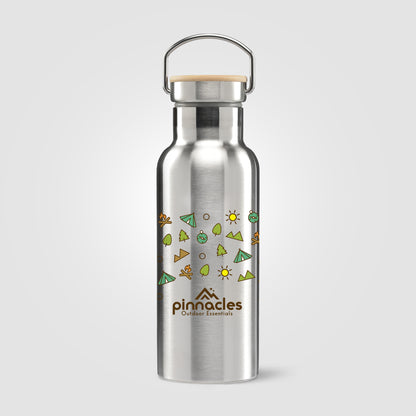 Silver (Lid) Oahu - 16 oz. Double-Wall Stainless Canteen Bottle