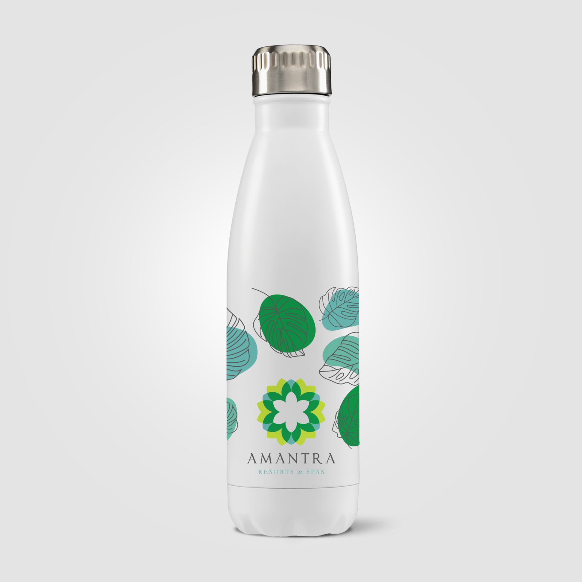 Silver (Lid) Ibiza - 16 oz. Double-Wall Stainless Bottle