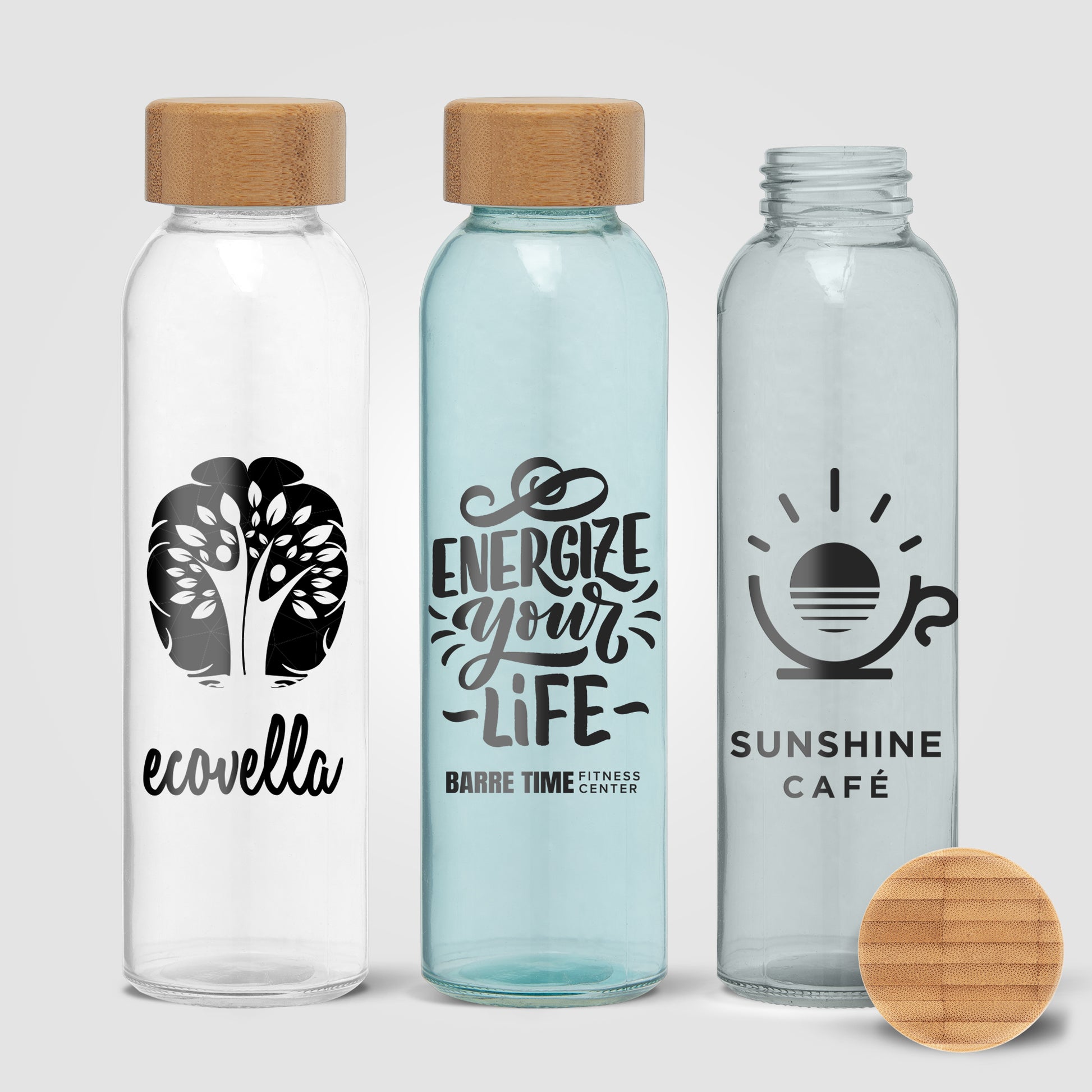 Alpine - 17 oz. Glass Bottle with Bamboo Lid  grouped