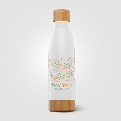 Brown (Lid) Ibiza Bamboo - 21 oz. Double-Wall Stainless Bottle