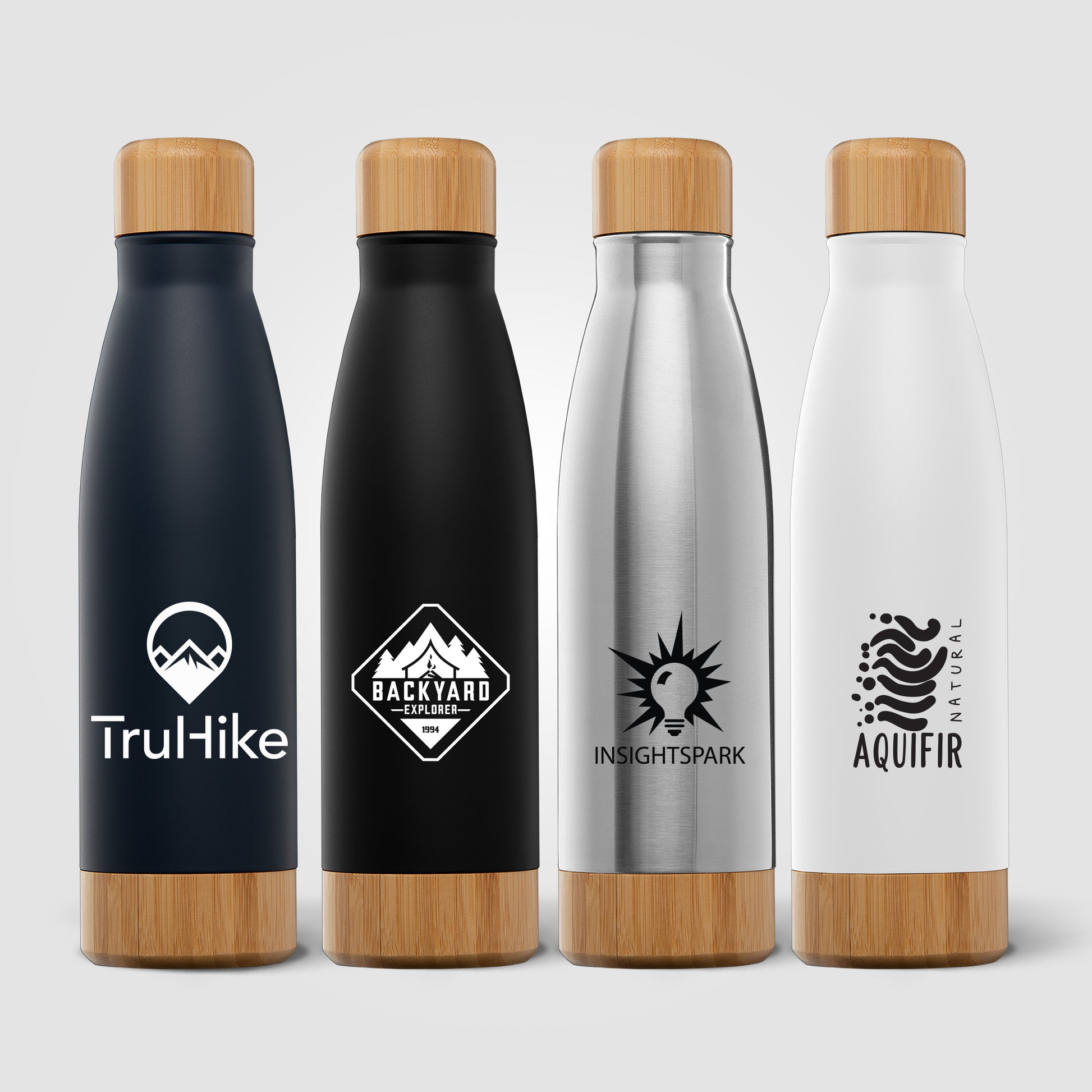 Ibiza Bamboo - 21 oz. Double-Wall Stainless Bottle  grouped
