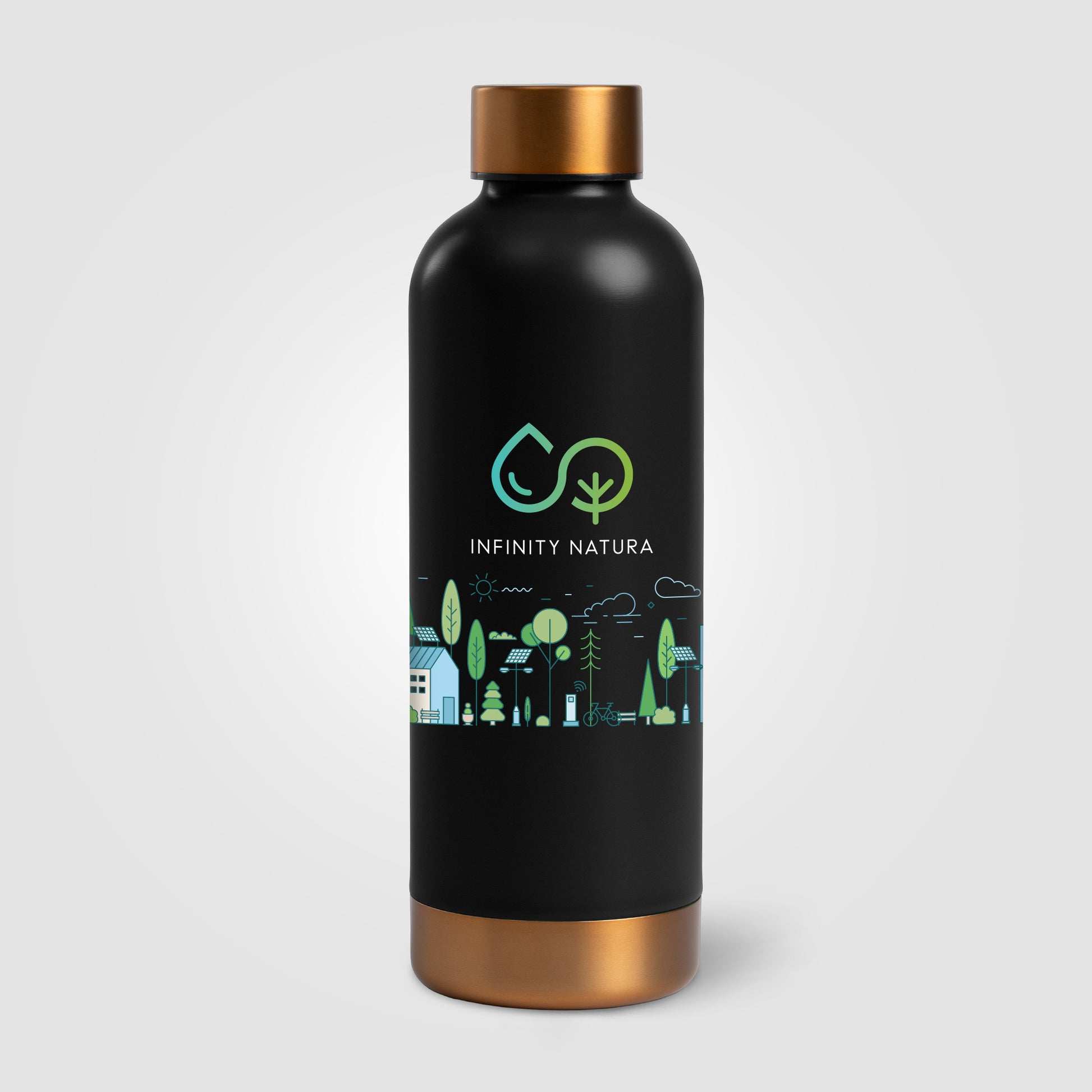 Brown (Lid) Astrid - 18 oz. Double Wall Stainless Steel Bottle