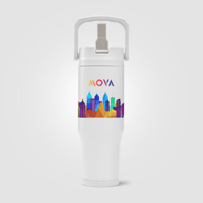 White (Lid) Polar Duo - 32 oz. Double-Wall Recycled Stainless Steel Tumbler with Storage Base