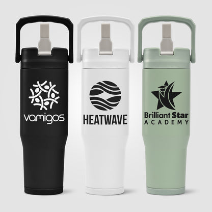 Polar Duo - 32 oz. Double-Wall Recycled Stainless Steel Tumbler with Storage Base  grouped
