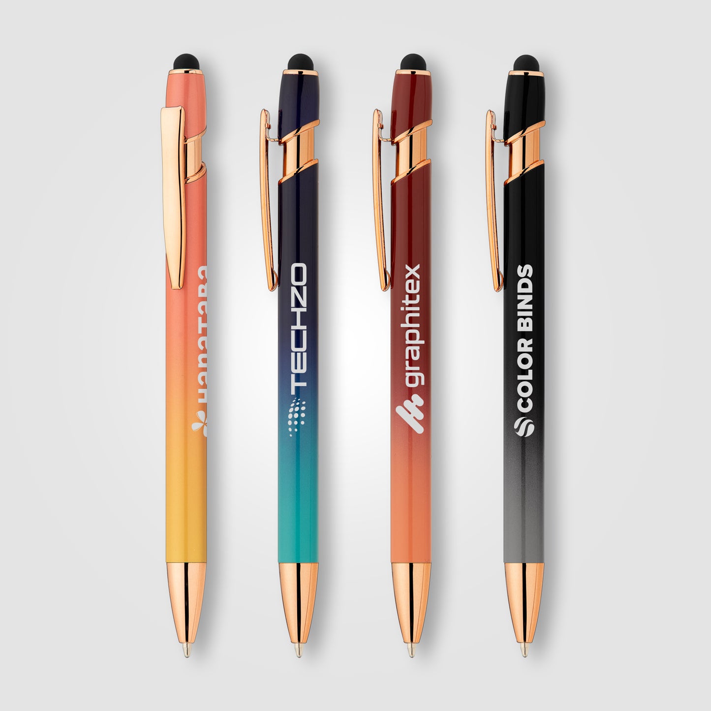 Assorted (Barrel) Ellipse Ombre Rose Gold Stylus Pen