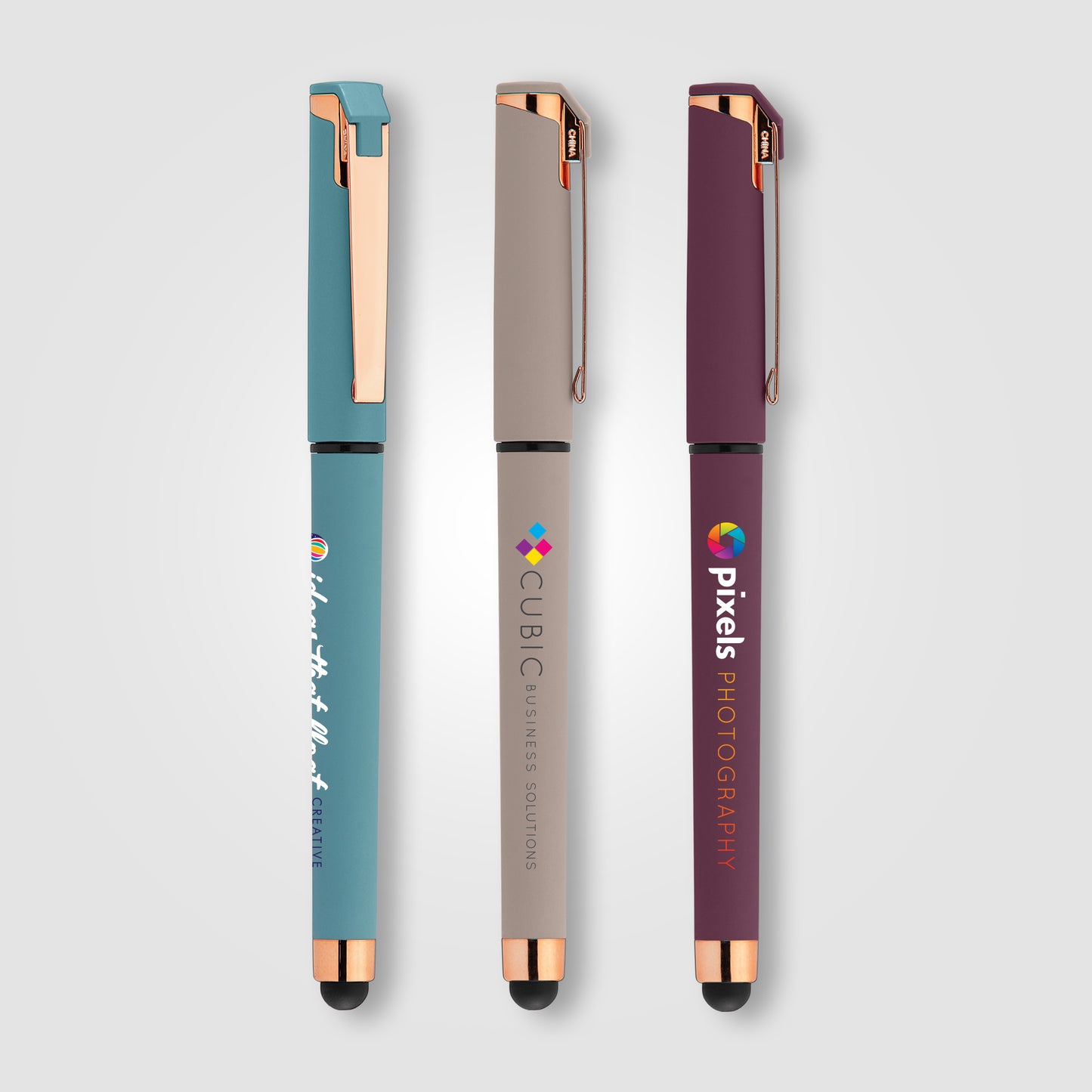 Assorted (Barrel) Islander Softy Rose Gold Designer Gel Pen w/ Stylus