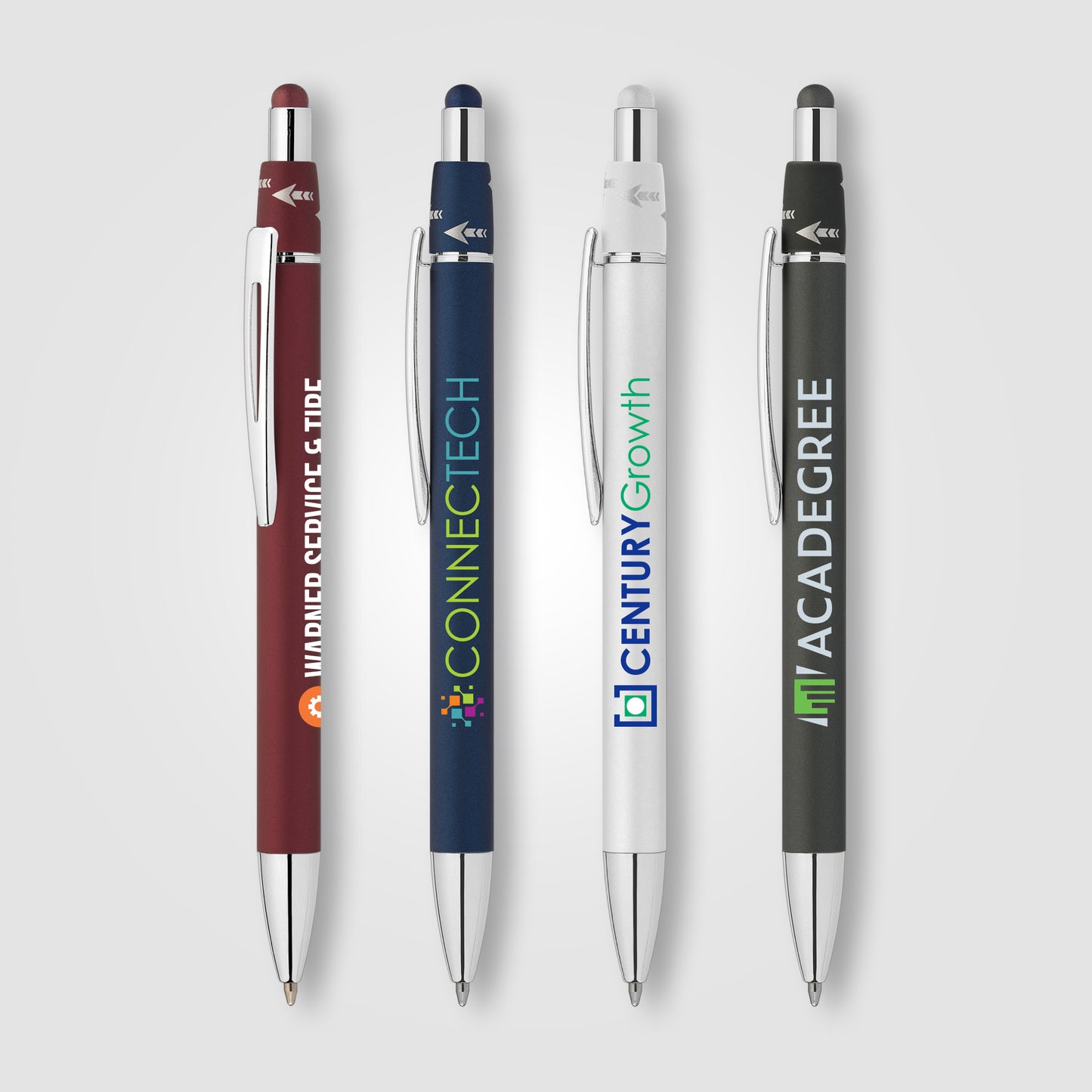 Assorted (Barrel) Orbit Spinner Chrome Metal Pen w/ Stylus