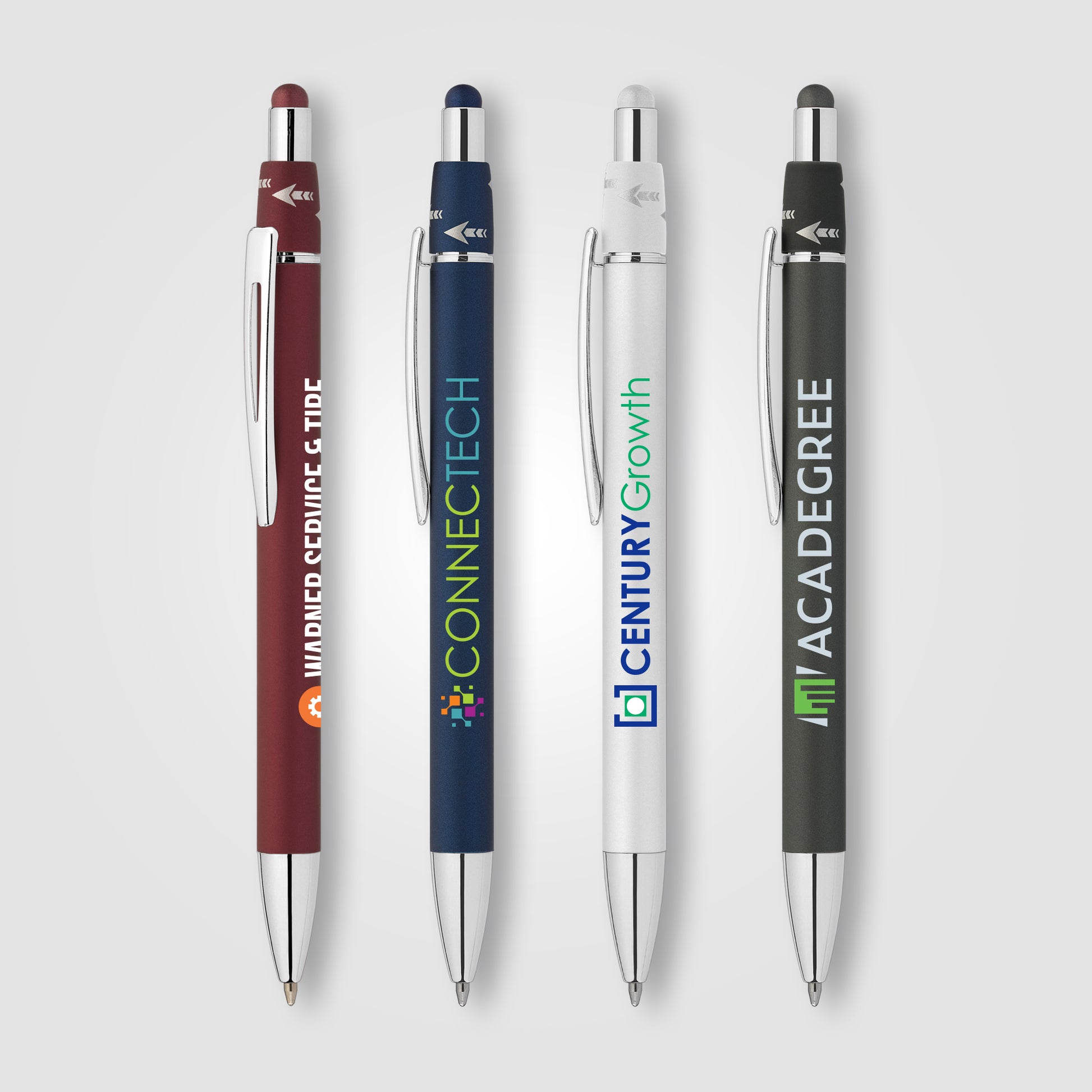 Assorted (Barrel) Orbit Spinner Chrome Metal Pen w/ Stylus