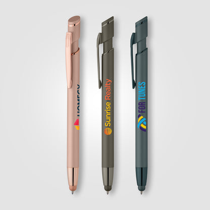 Assorted (Barrel) Pacific Softy Monochrome Metallic Pen w/ Stylus