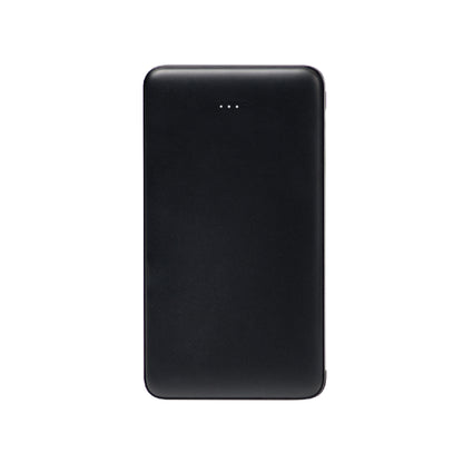 BLACK 10,000 mAh Power Bank With Integrated Cables plain grouped