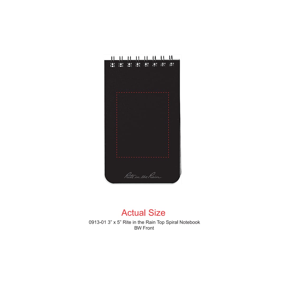 Black 3” x 5” Rite in the Rain Top Spiral Notebook