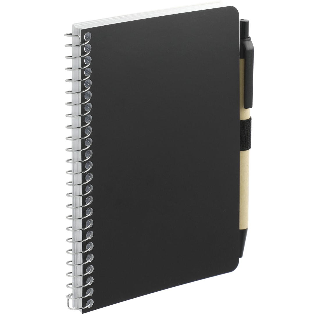 Black 4" x 6" FSC® Mix Pocket Spiral Notebook with Pen plain