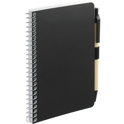 Black 4" x 6" FSC® Mix Pocket Spiral Notebook with Pen plain