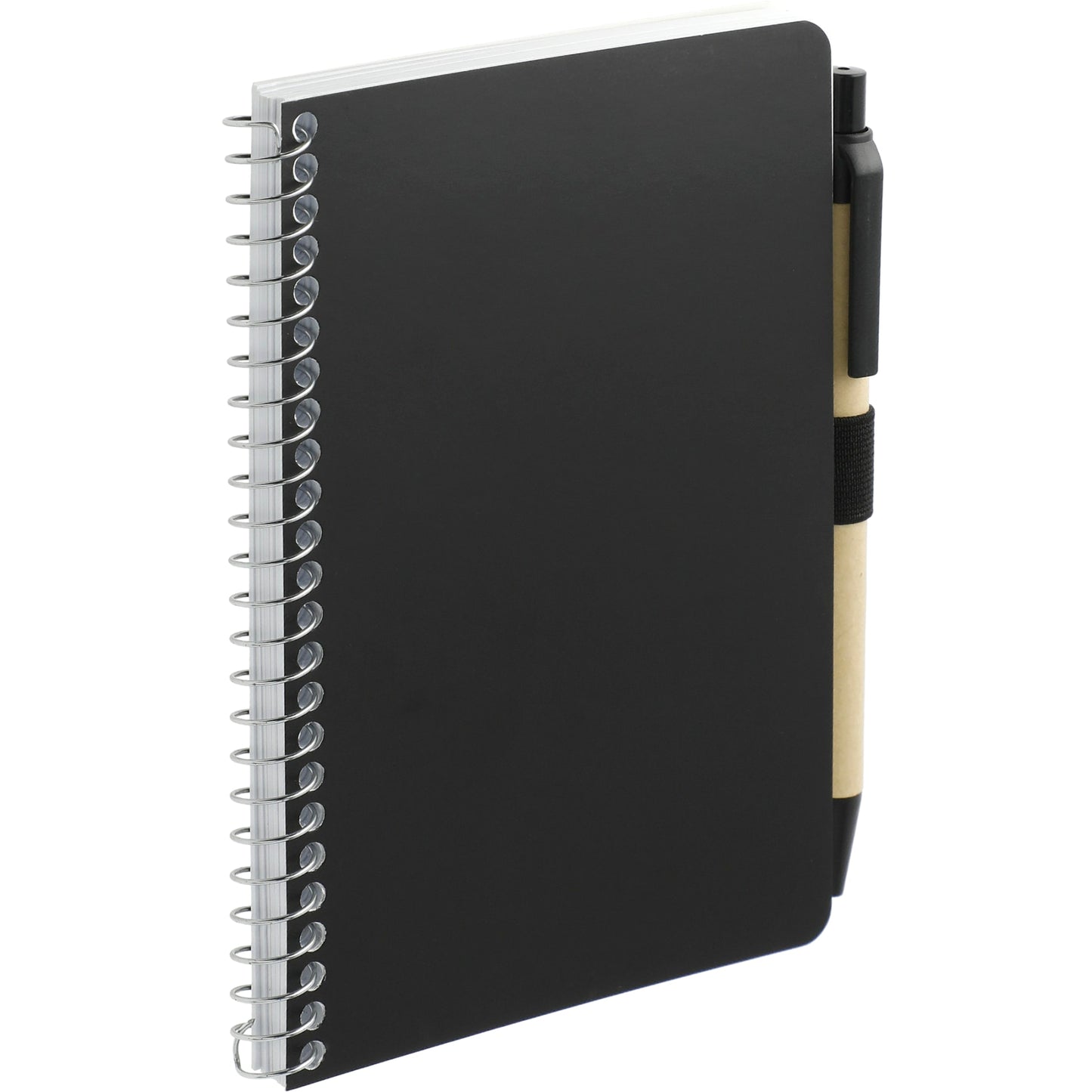 Black 4" x 6" FSC® Mix Pocket Spiral Notebook with Pen plain