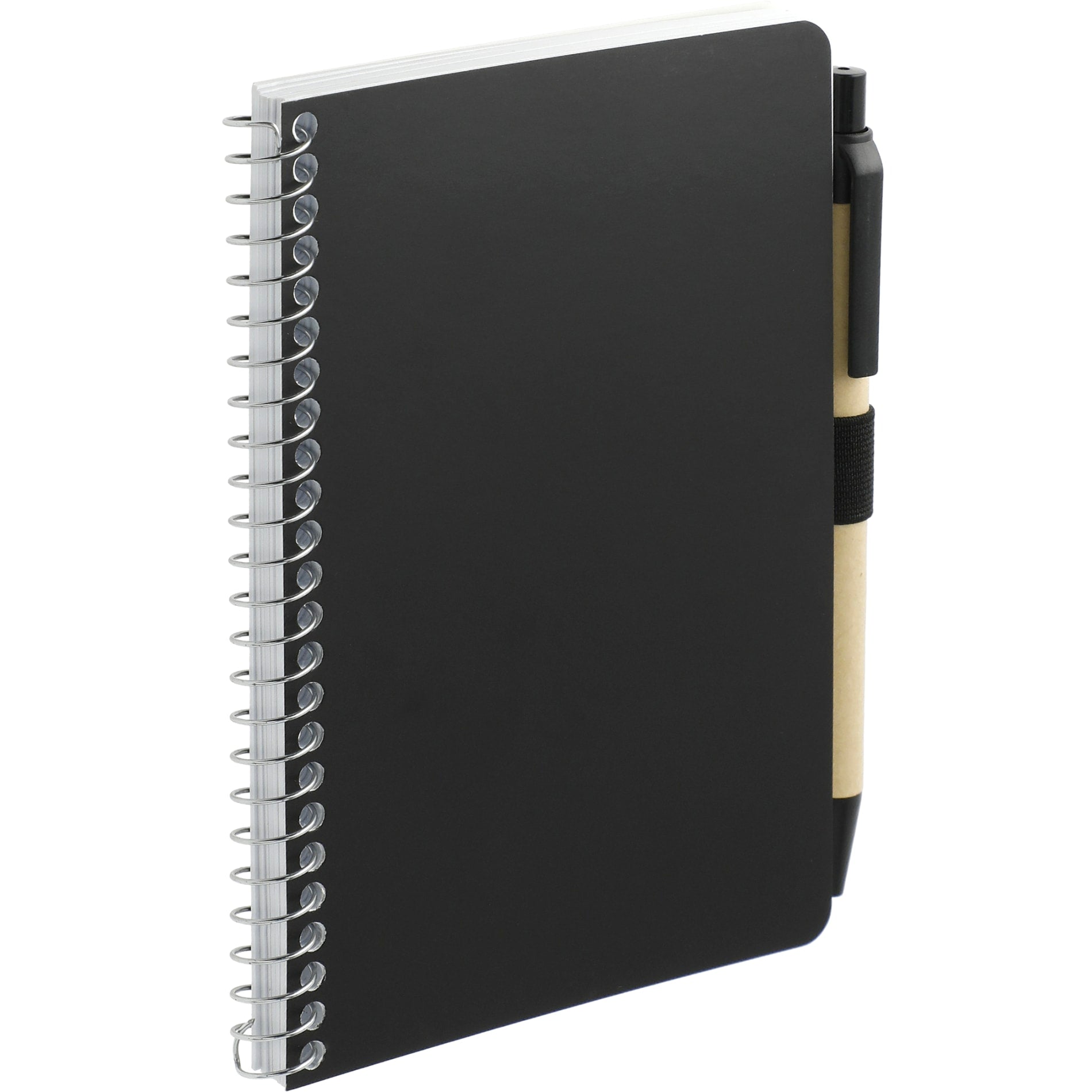 Black 4" x 6" FSC® Mix Pocket Spiral Notebook with Pen plain