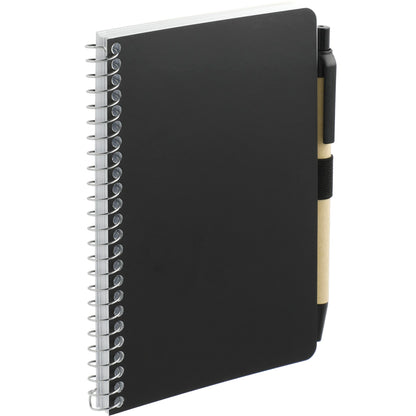 Black 4" x 6" FSC® Mix Pocket Spiral Notebook with Pen plain