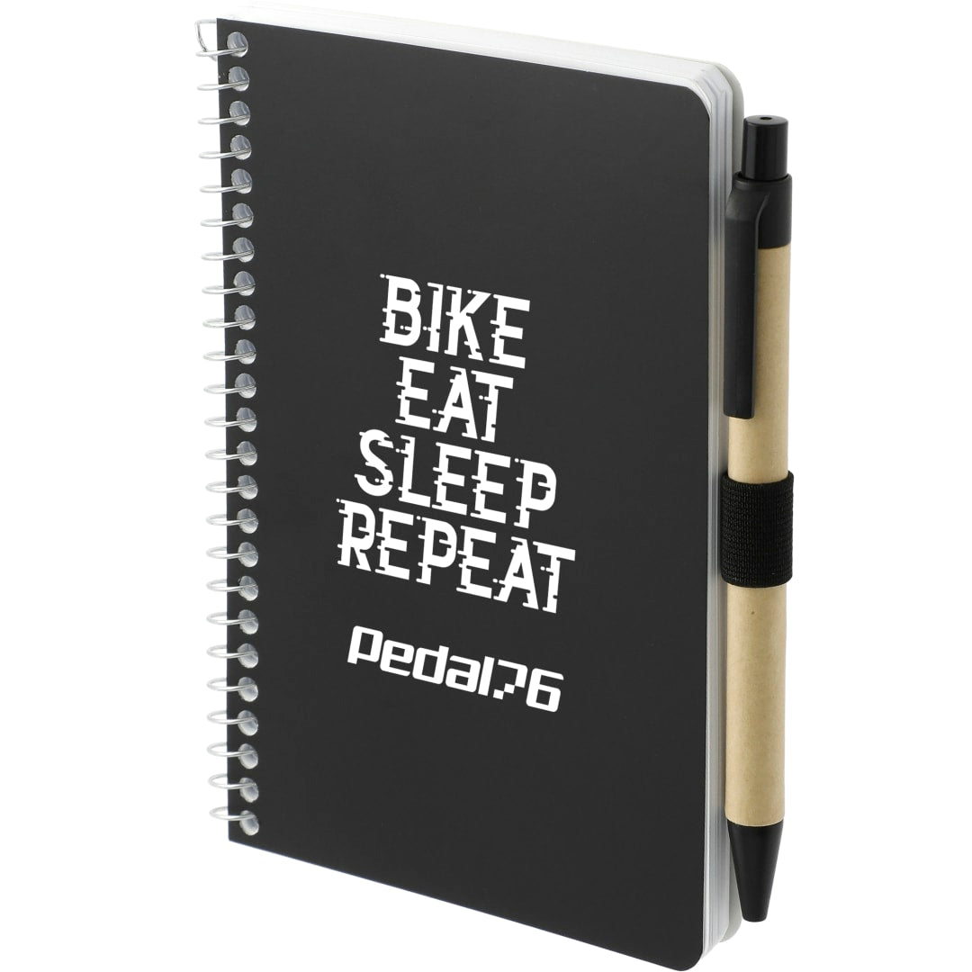 Black 4" x 6" FSC® Mix Pocket Spiral Notebook with Pen