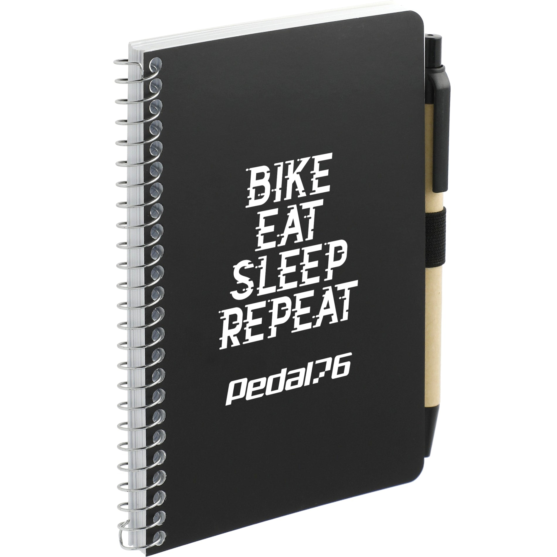 Black 4" x 6" FSC® Mix Pocket Spiral Notebook with Pen