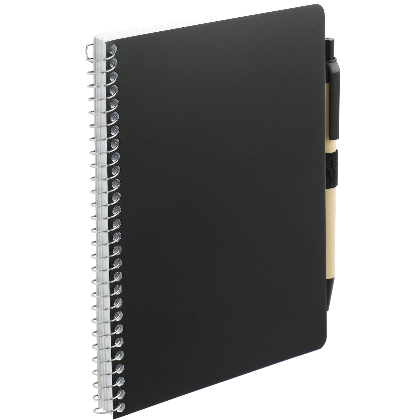 Black 5” x 7” FSC® Mix Spiral Notebook with Pen plain