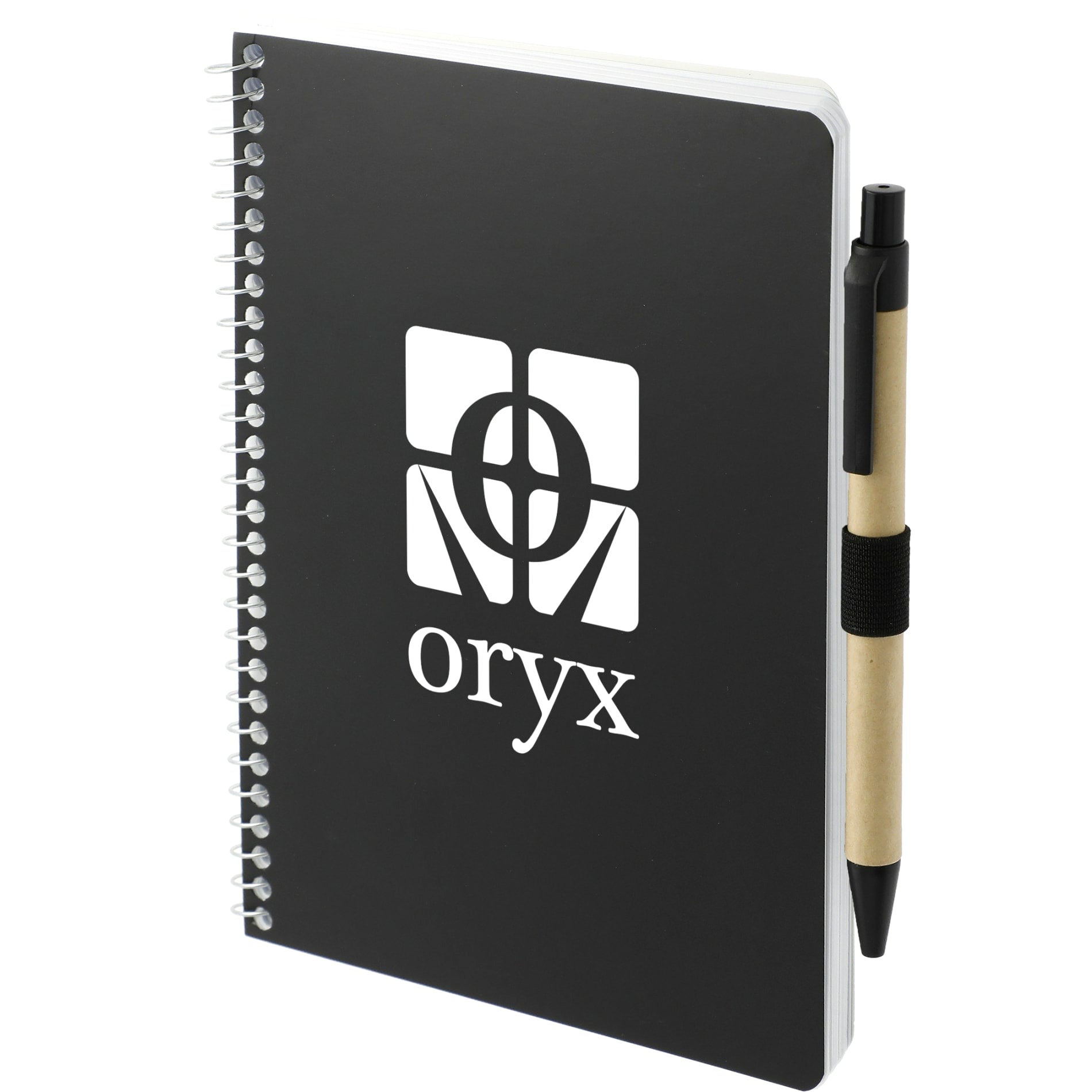 Black 5” x 7” FSC® Mix Spiral Notebook with Pen