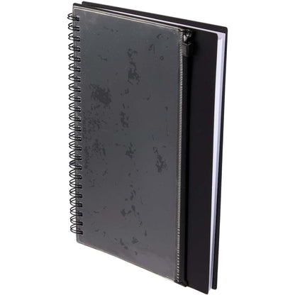Black 5.5" x 8.5" Spiral Notebook with Clear Pocket plain