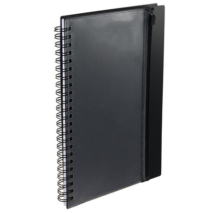 Black 5.5" x 8.5" Spiral Notebook with Clear Pocket plain