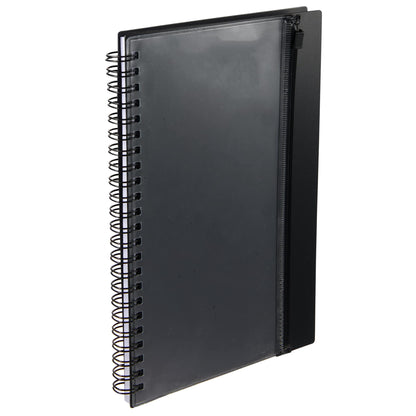 Black 5.5" x 8.5" Spiral Notebook with Clear Pocket plain