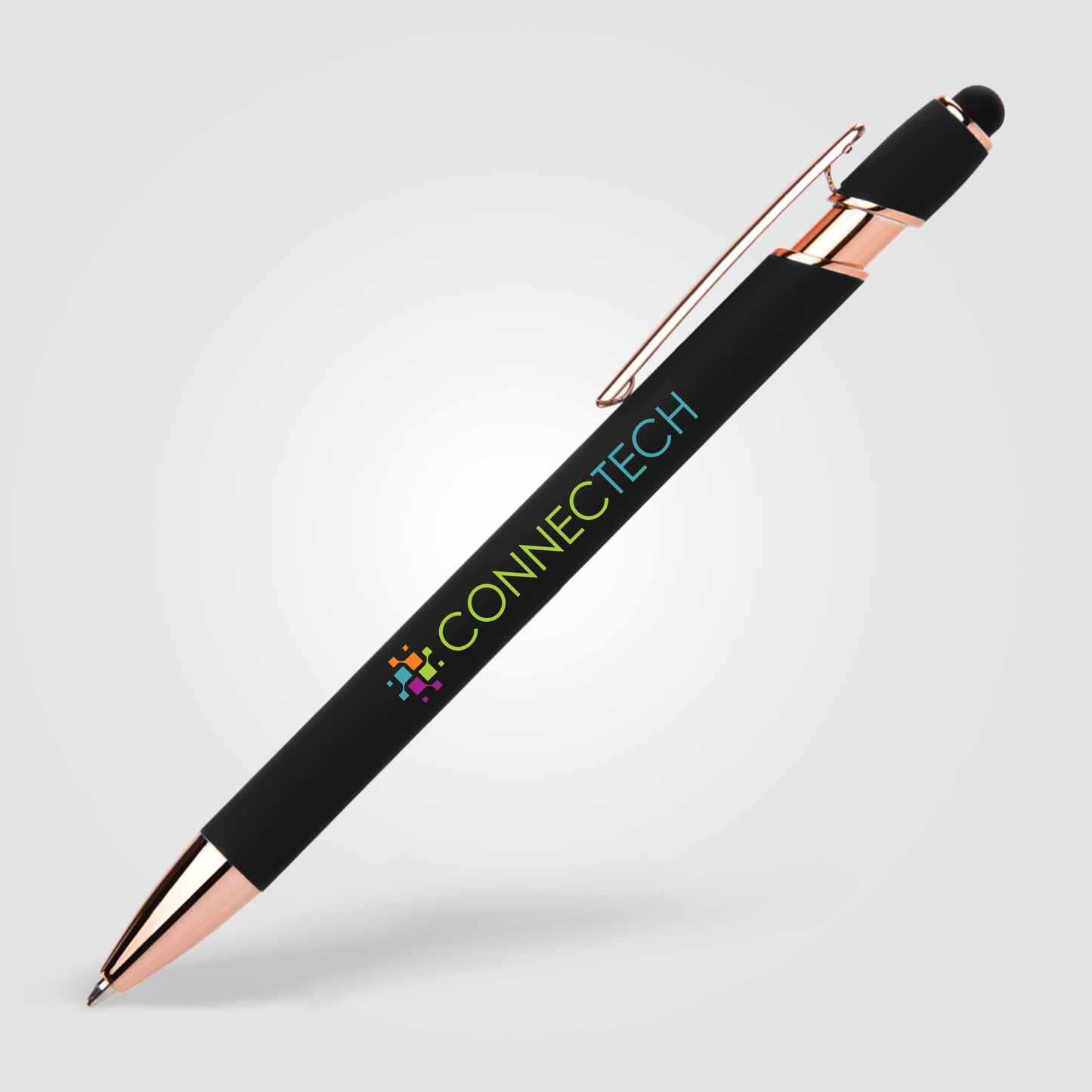 Black (Barrel) Ellipse Gel Softy Rose Gold w/Stylus