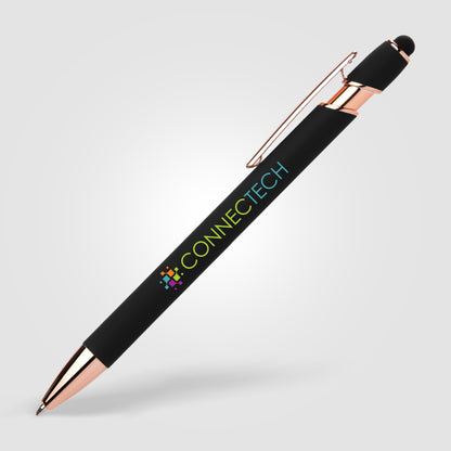 Black (Barrel) Ellipse Gel Softy Rose Gold w/Stylus