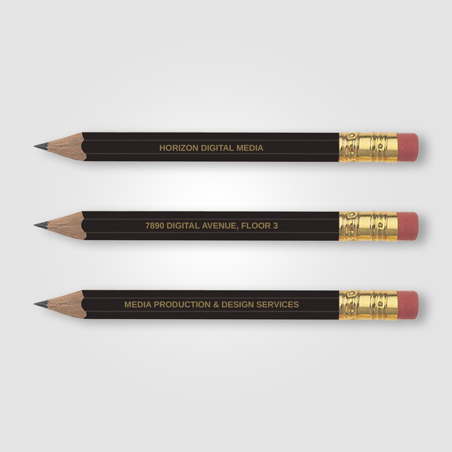 Black (Barrel) Golf Pencil (Hex with eraser)