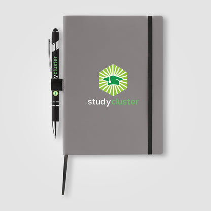 Black (Barrel) Hemingway Recycled Soft Cover Journal & Pen Set - A5 5.5'' x 8.3''