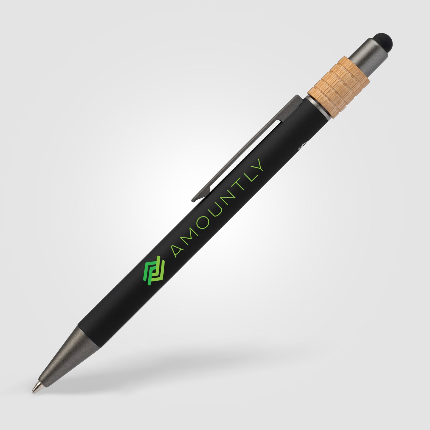Black (Barrel) Reborn Spinner Recycled Aluminum Pen w/ Stylus