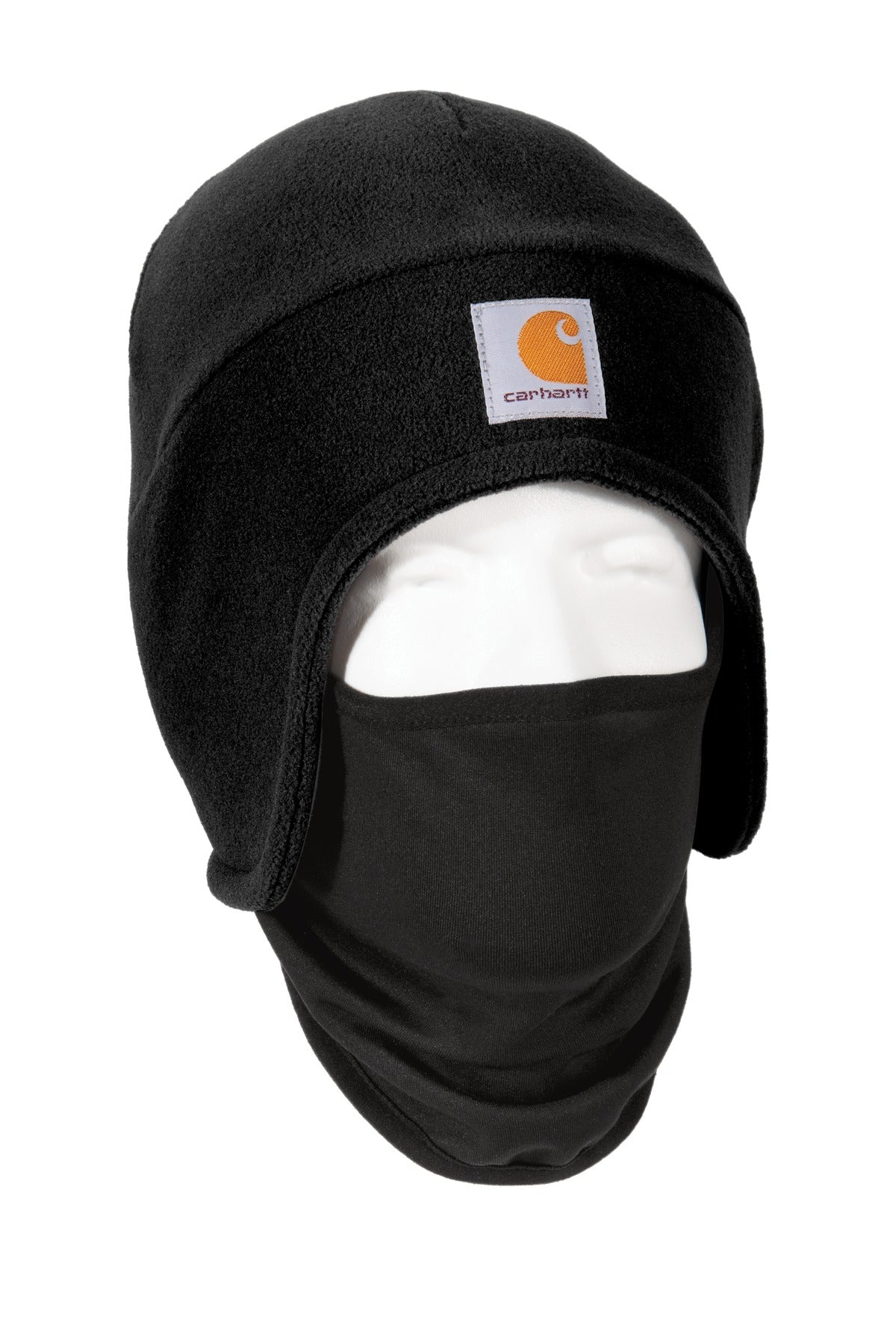 Black Carhartt Fleece 2-In-1 Headwear. CTA202
