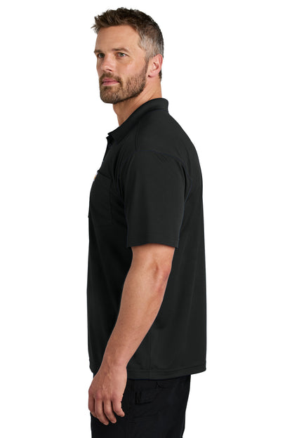 Black Carhartt Force Snag-Resistant Pocket Polo CT106880