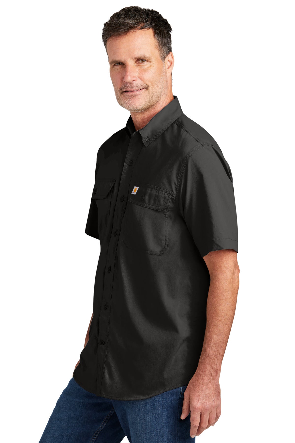 Black Carhartt Force Solid Short Sleeve Shirt CT105292