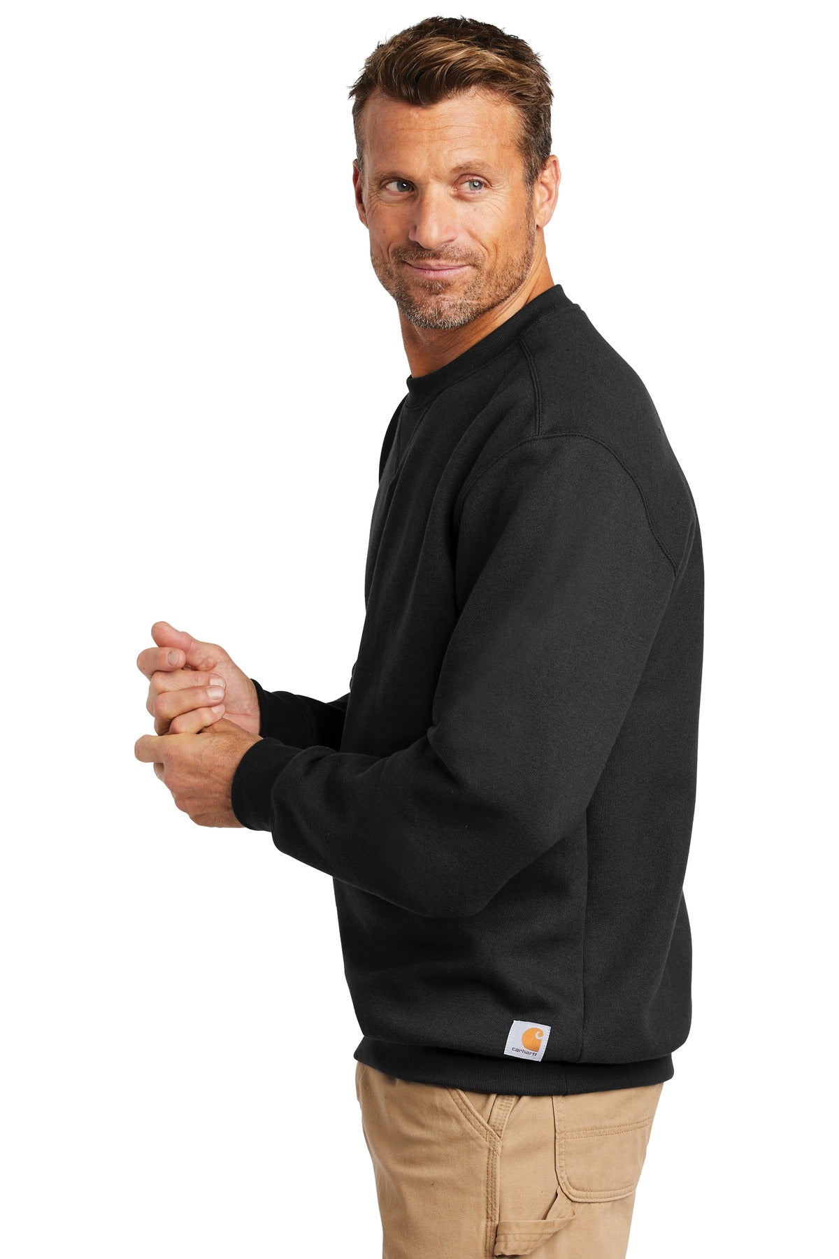 Black Carhartt Midweight Crewneck Sweatshirt. CTK124
