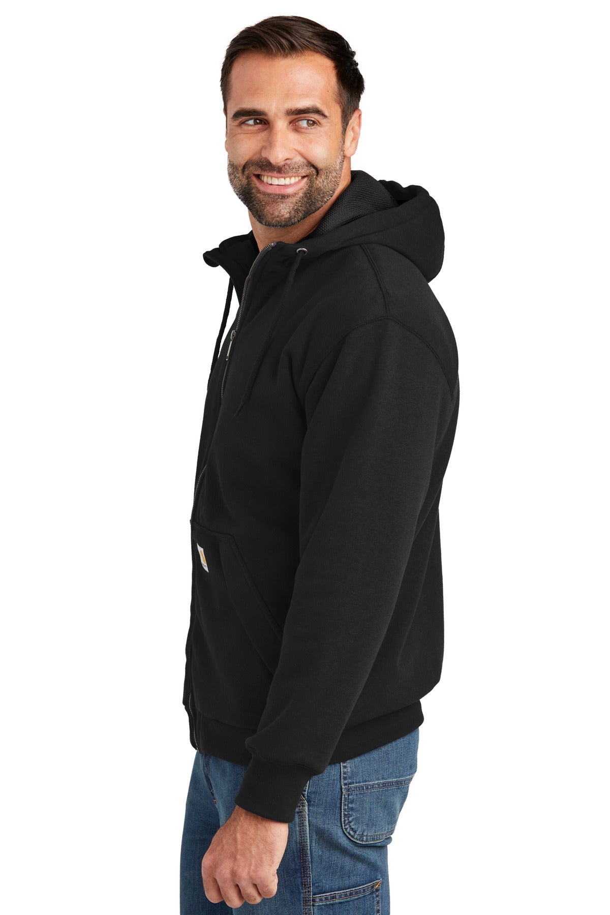 Black Carhartt Midweight Thermal-Lined Full-Zip Sweatshirt CT104078