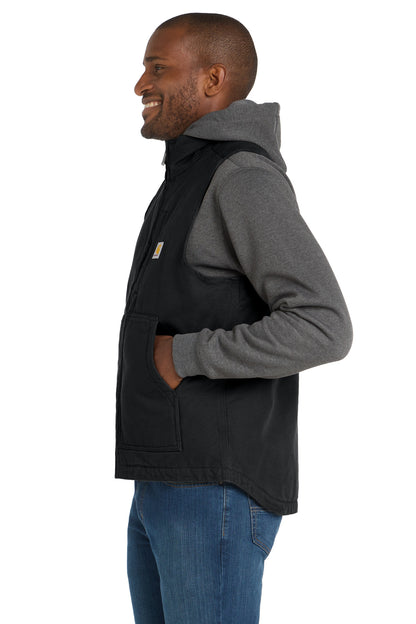 Black Carhartt Sherpa-Lined Mock Neck Vest CT104277