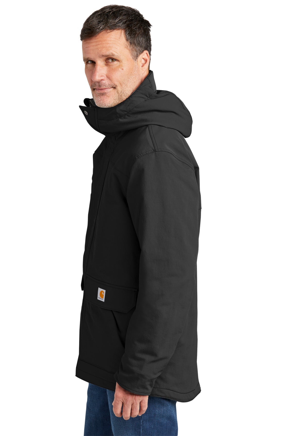 Black Carhartt Super Dux Insulated Hooded Coat CT105533